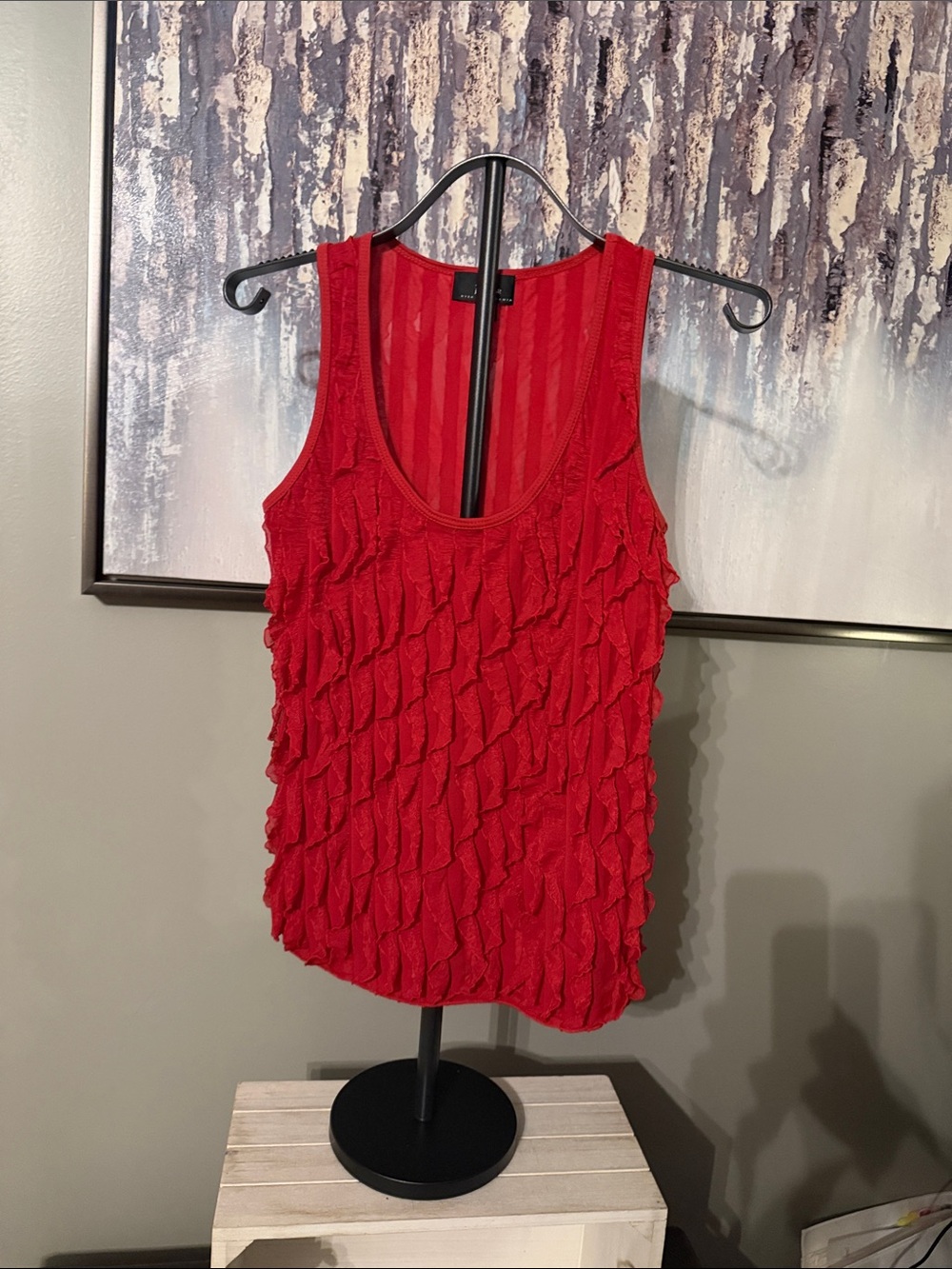 Bwear Red Ruffle Tank Top